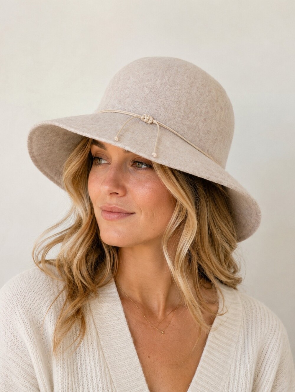 San Diego Hat Co Beige Wool Blend Wide Brim Floppy Hat One Size